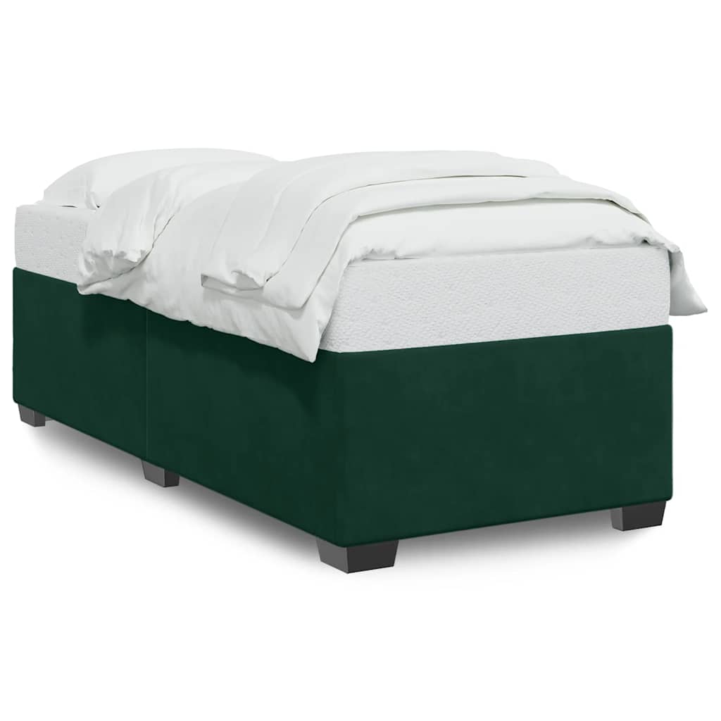 E-shop vidaXL Posteľ bez matraca tmavozelený 90x190 cm zamat