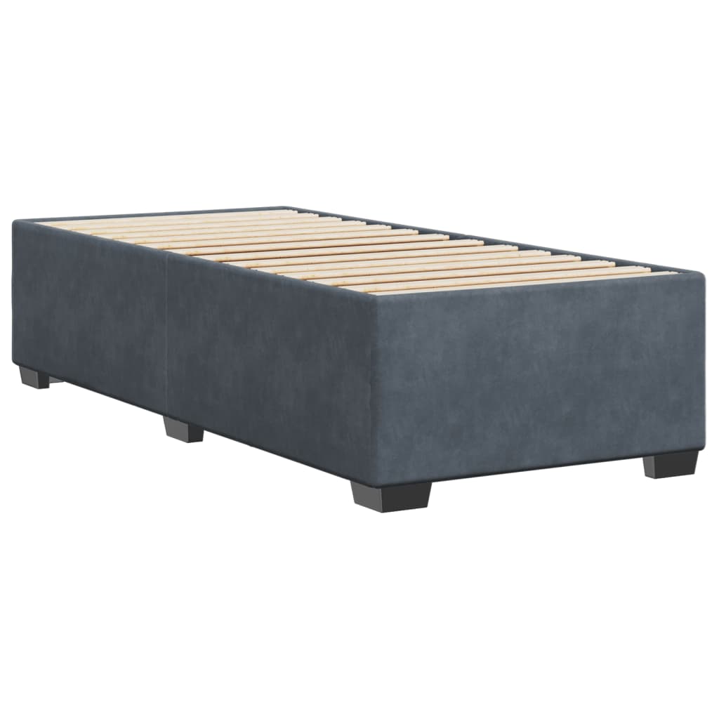 vidaXL Bedframe zonder matras 90x200 cm fluweel donkergrijs afbeelding