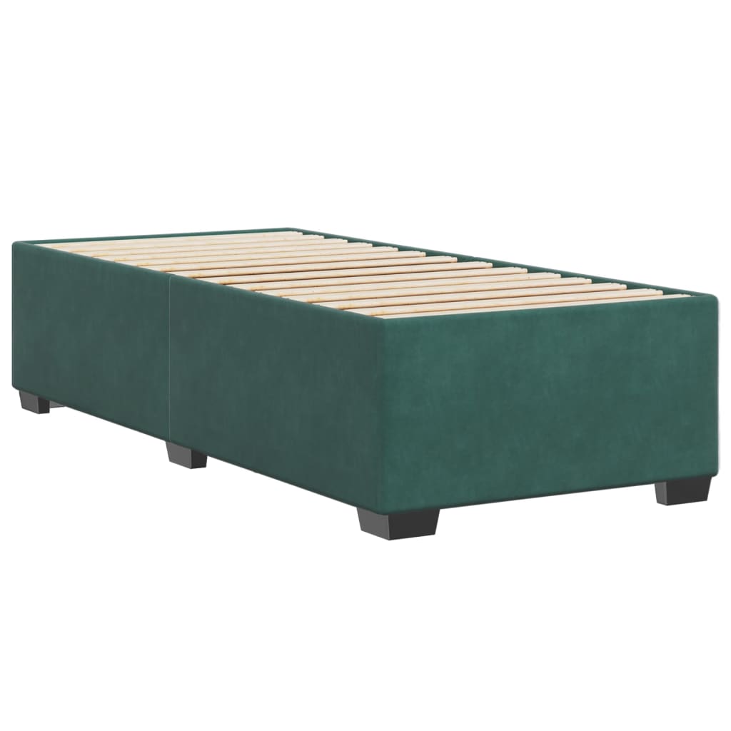 vidaXL Bedframe zonder matras 90x200 cm fluweel donkergroen afbeelding