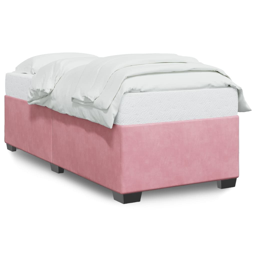 vidaXL Bedframe fluweel roze 90x200 cm, foto 3