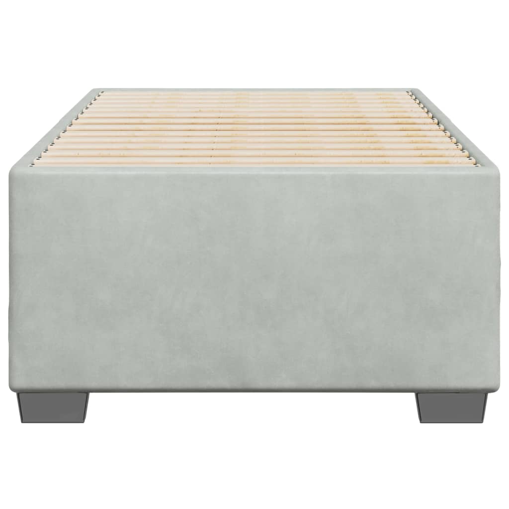 vidaXL Bedframe zonder matras 100x200 cm fluweel lichtgrijs grijs, foto 4