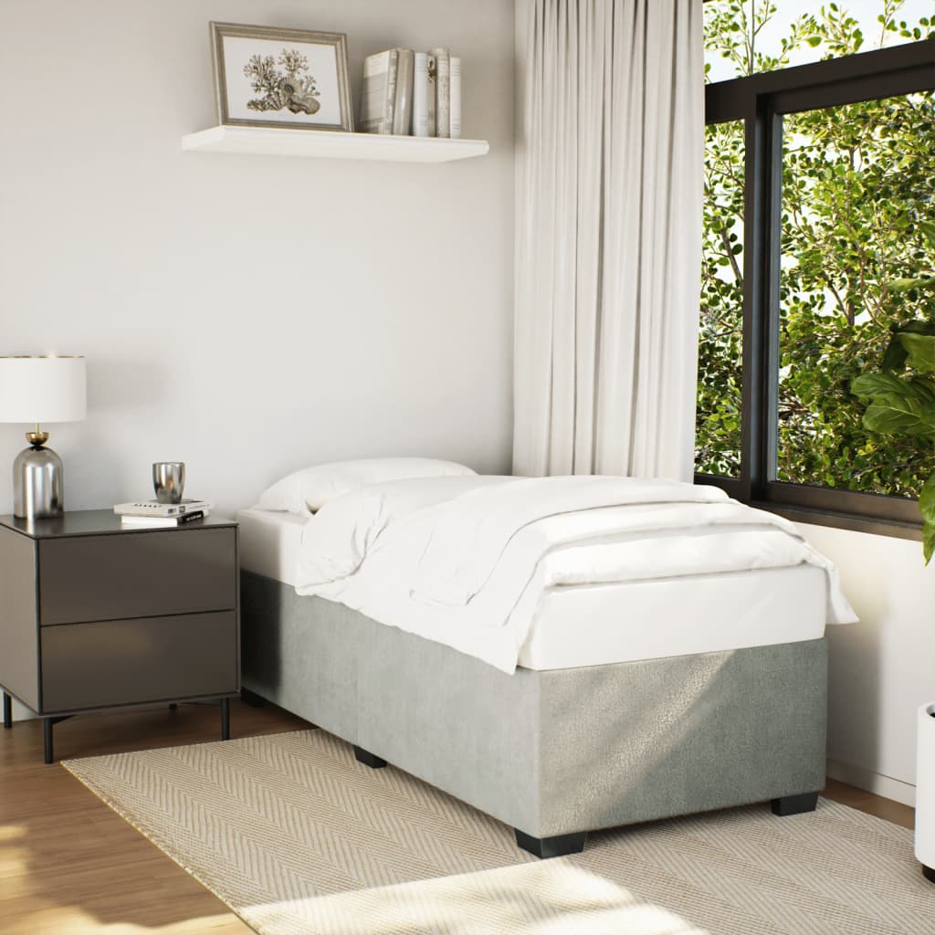 vidaXL Sengeramme uden madras Lysegrå 100x200 cm Fløjl