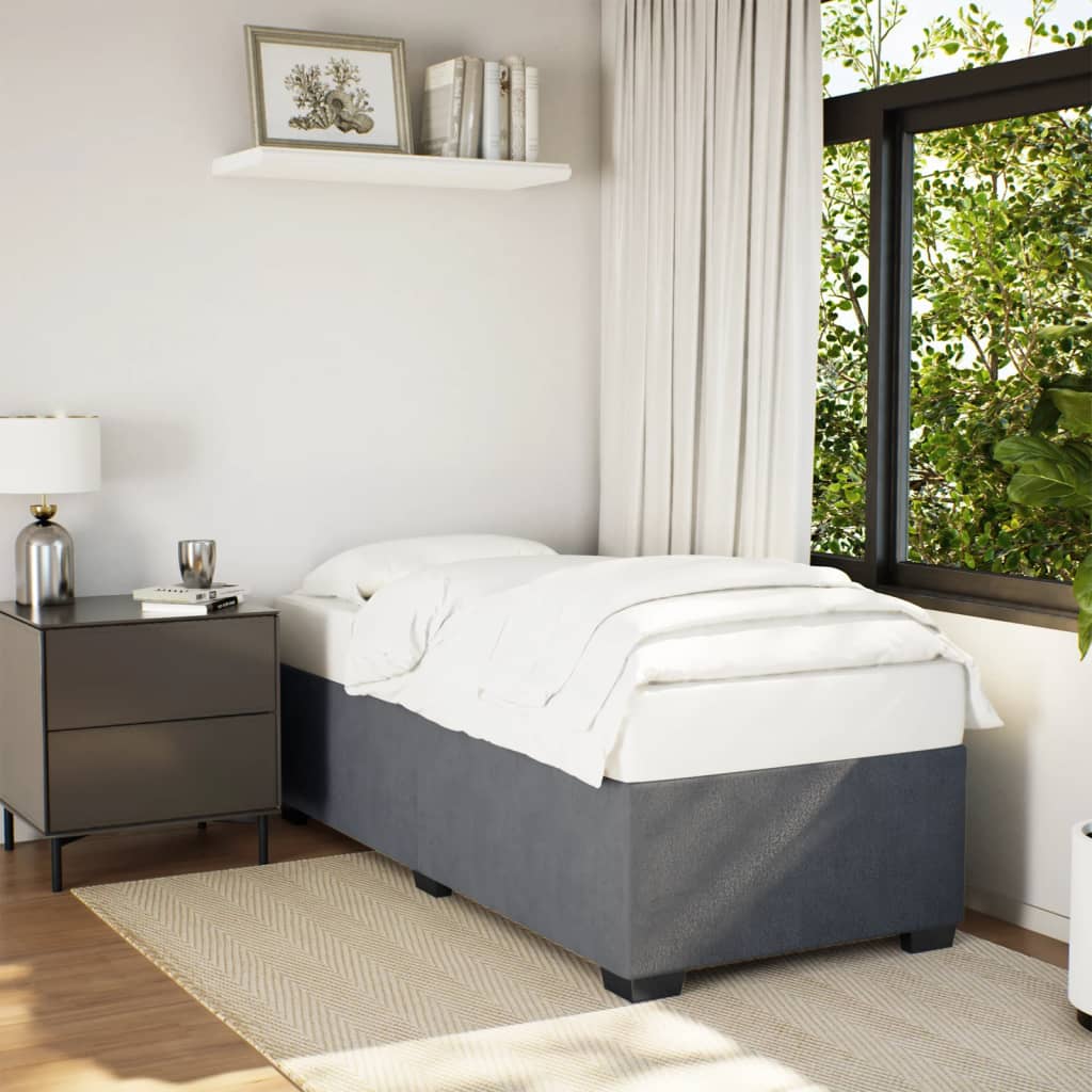 vidaXL Sengeramme uden madras Mørkegrå 100x200 cm Fløjl