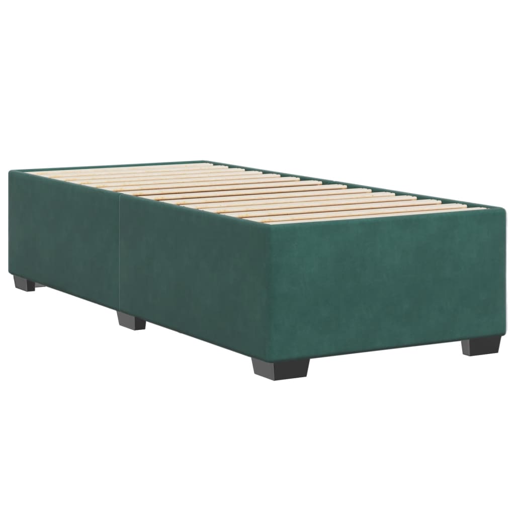 vidaXL Bedframe zonder matras 100x200 cm fluweel donkergroen afbeelding