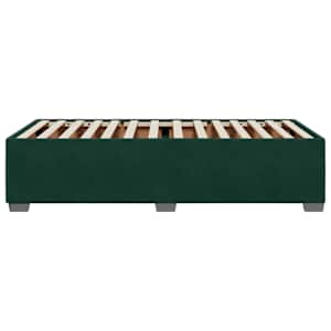 Rám postele bez matrace tmavě zelená 100 x 200 cm samet - obrázek 5