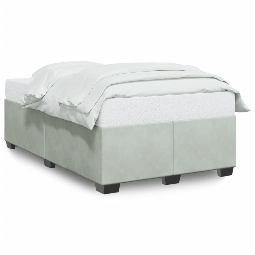 vidaXL Bedframe zonder matras 120x190 cm fluweel lichtgrijs grijs, foto 3
