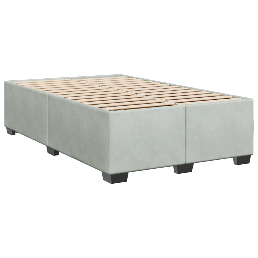 vidaXL Bedframe zonder matras 120x190 cm fluweel lichtgrijs afbeelding