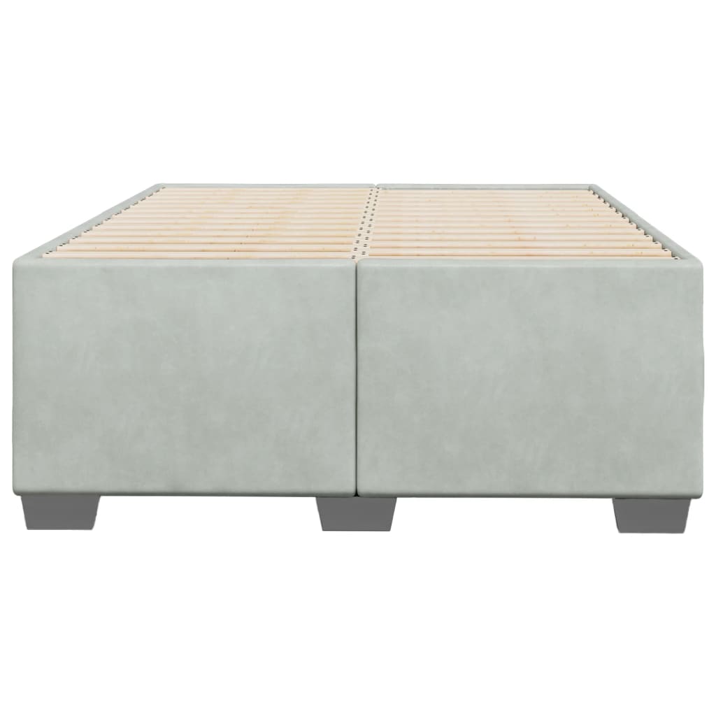 vidaXL Bedframe zonder matras 120x190 cm fluweel lichtgrijs grijs, foto 4