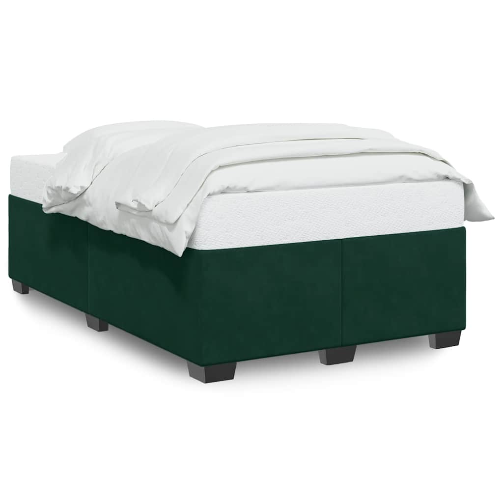 vidaXL Bedframe zonder matras 120x190 cm fluweel donkergroen groen, foto 3