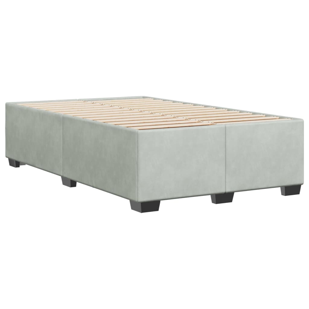 vidaXL Bedframe zonder matras 120x200 cm fluweel lichtgrijs grijs, foto 2