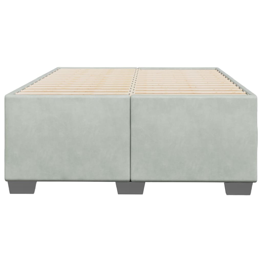 vidaXL Bedframe zonder matras 120x200 cm fluweel lichtgrijs grijs, foto 4