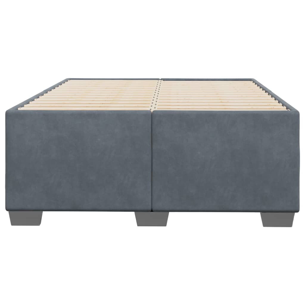 vidaXL Bedframe zonder matras 120x200 cm fluweel donkergrijs grijs, foto 4