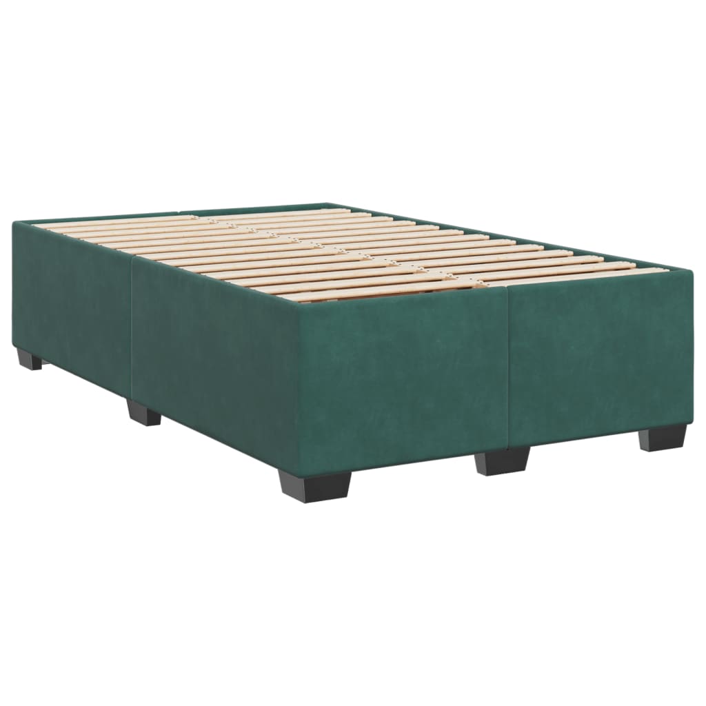 vidaXL Bedframe zonder matras 120x200 cm fluweel donkergroen afbeelding