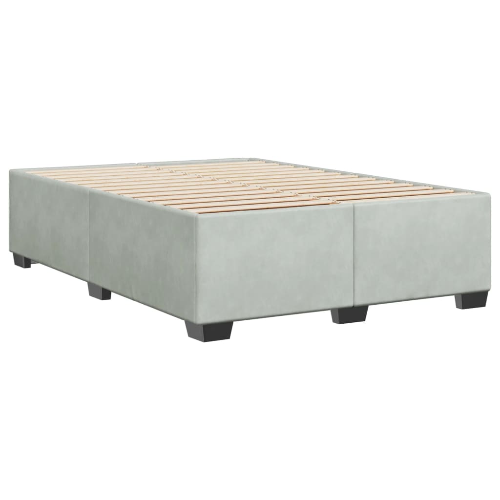 vidaXL Bedframe zonder matras 140x190 cm fluweel lichtgrijs grijs, foto 2