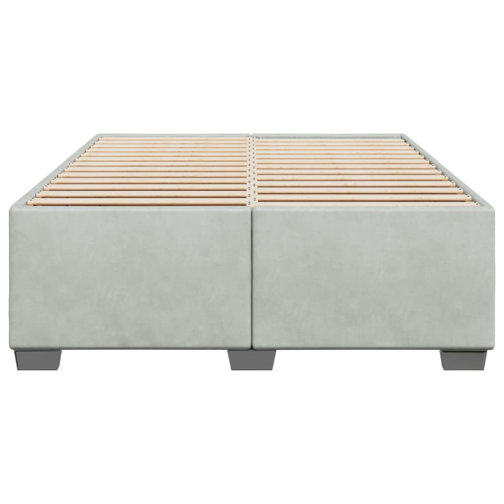vidaXL Bedframe zonder matras 140x190 cm fluweel lichtgrijs grijs, foto 4