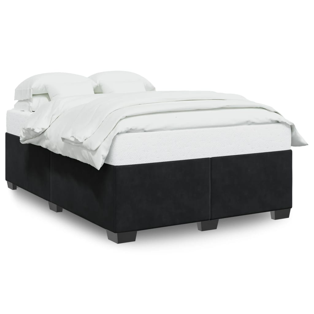 vidaXL Bedframe zonder matras 140x190 cm fluweel zwart, foto 3