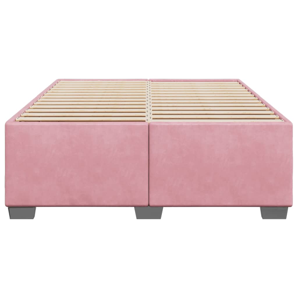 vidaXL Bedframe fluweel roze 140x190 cm, foto 4