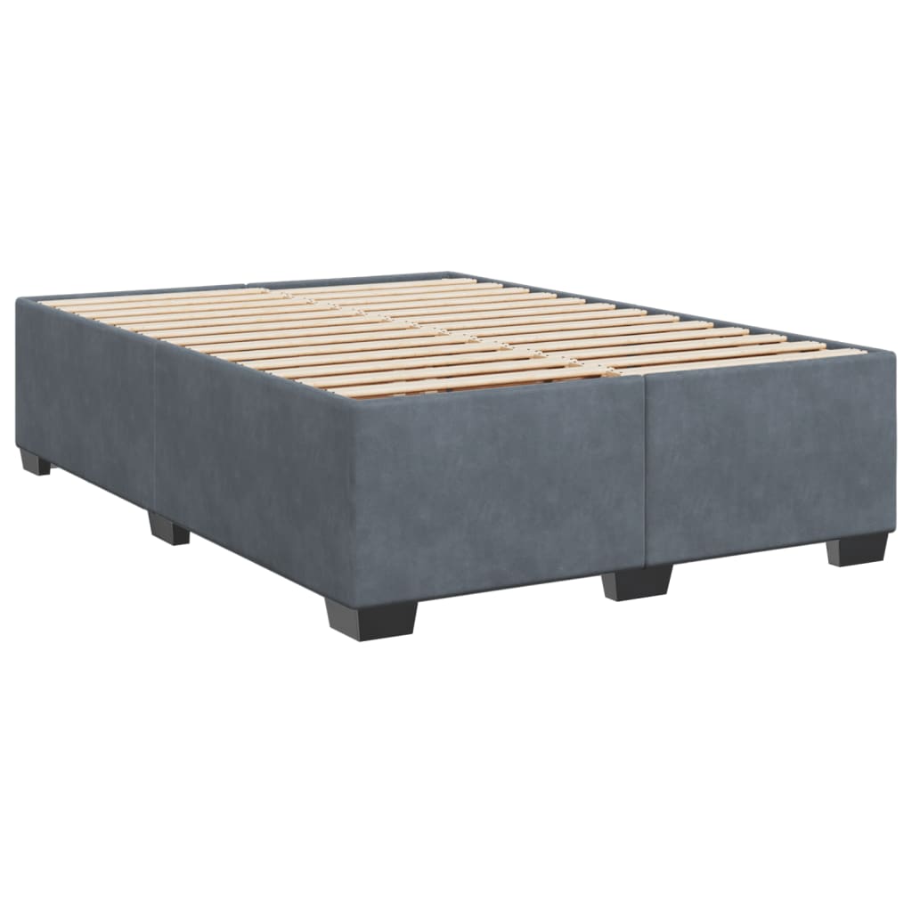 vidaXL Bedframe zonder matras 140x200 cm fluweel donkergrijs afbeelding