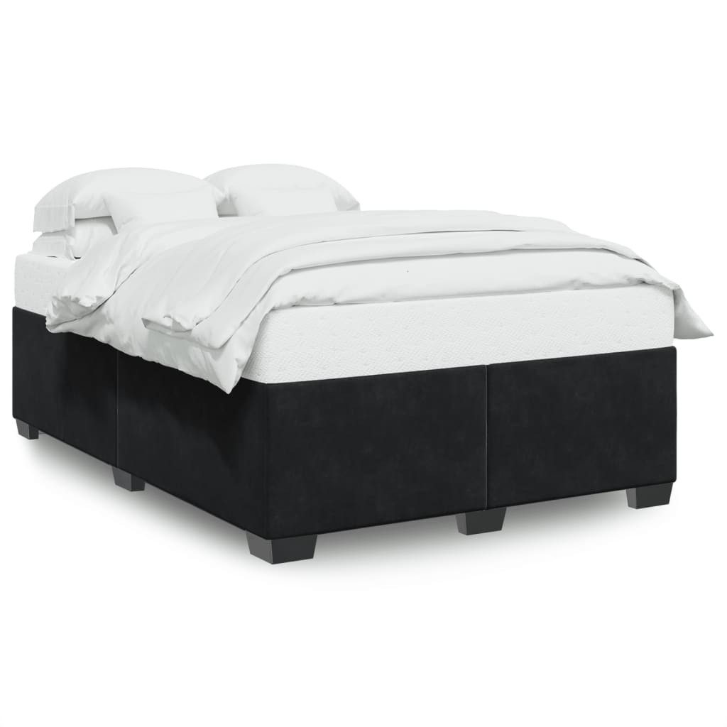 vidaXL Bedframe zonder matras 140x200 cm fluweel zwart, foto 3