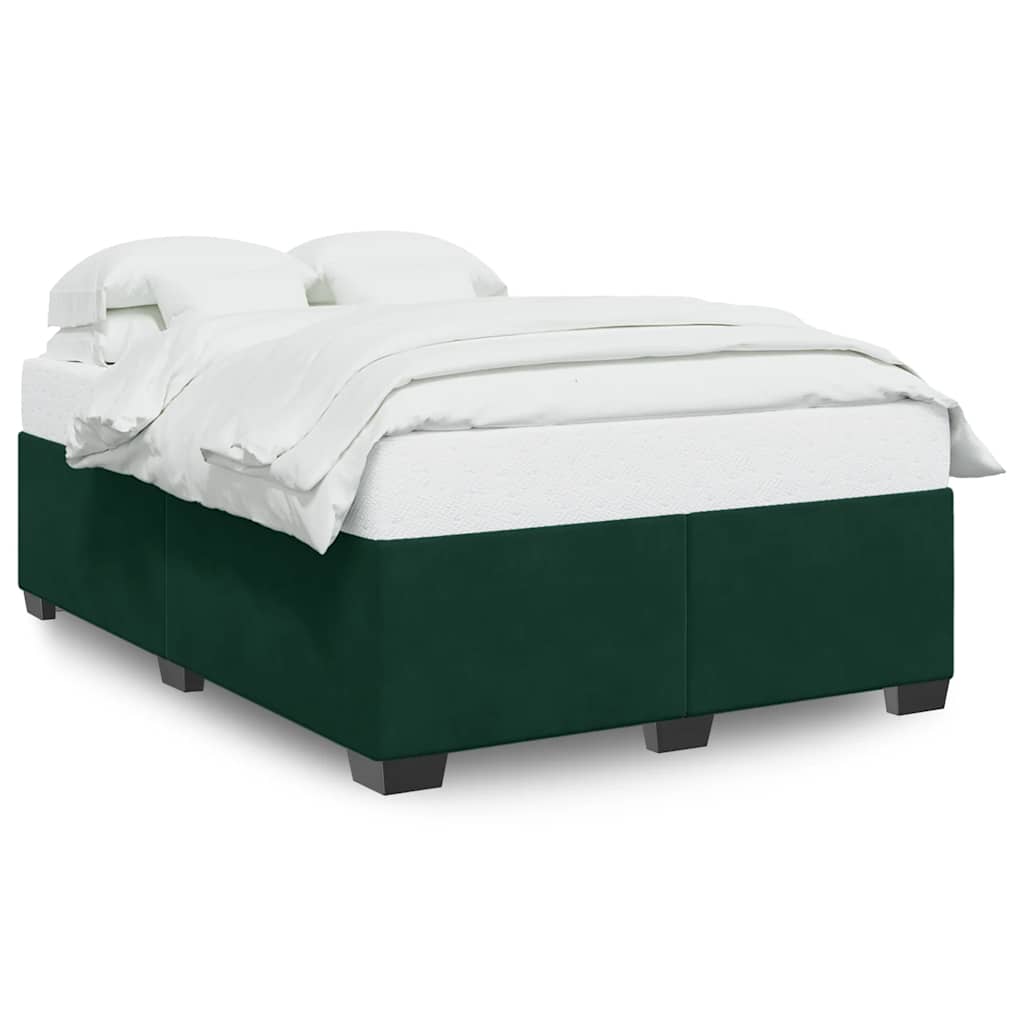 vidaXL Bedframe zonder matras 140x200 cm fluweel donkergroen groen, foto 3