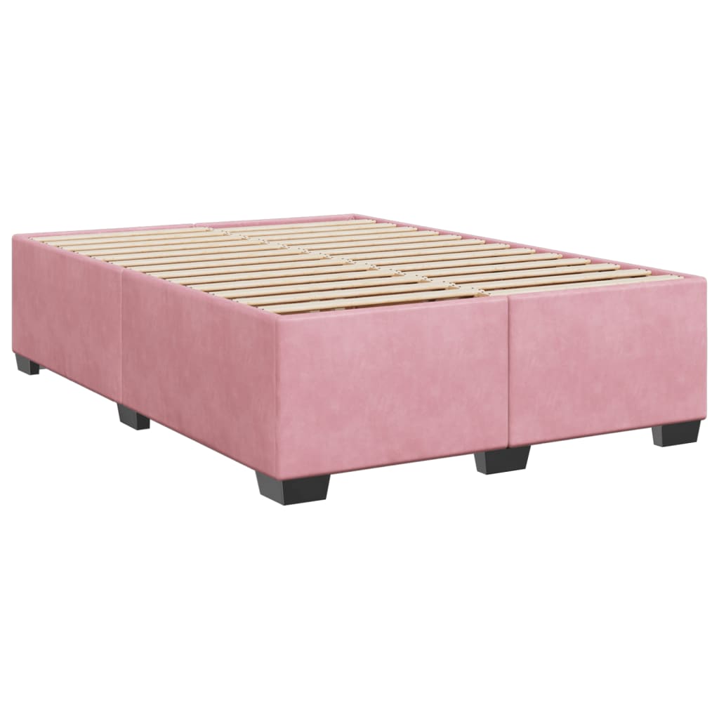 vidaXL Bedframe fluweel roze 140x200 cm afbeelding