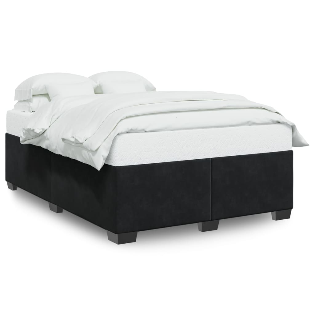 vidaXL Bedframe zonder matras 160x200 cm fluweel zwart, foto 3