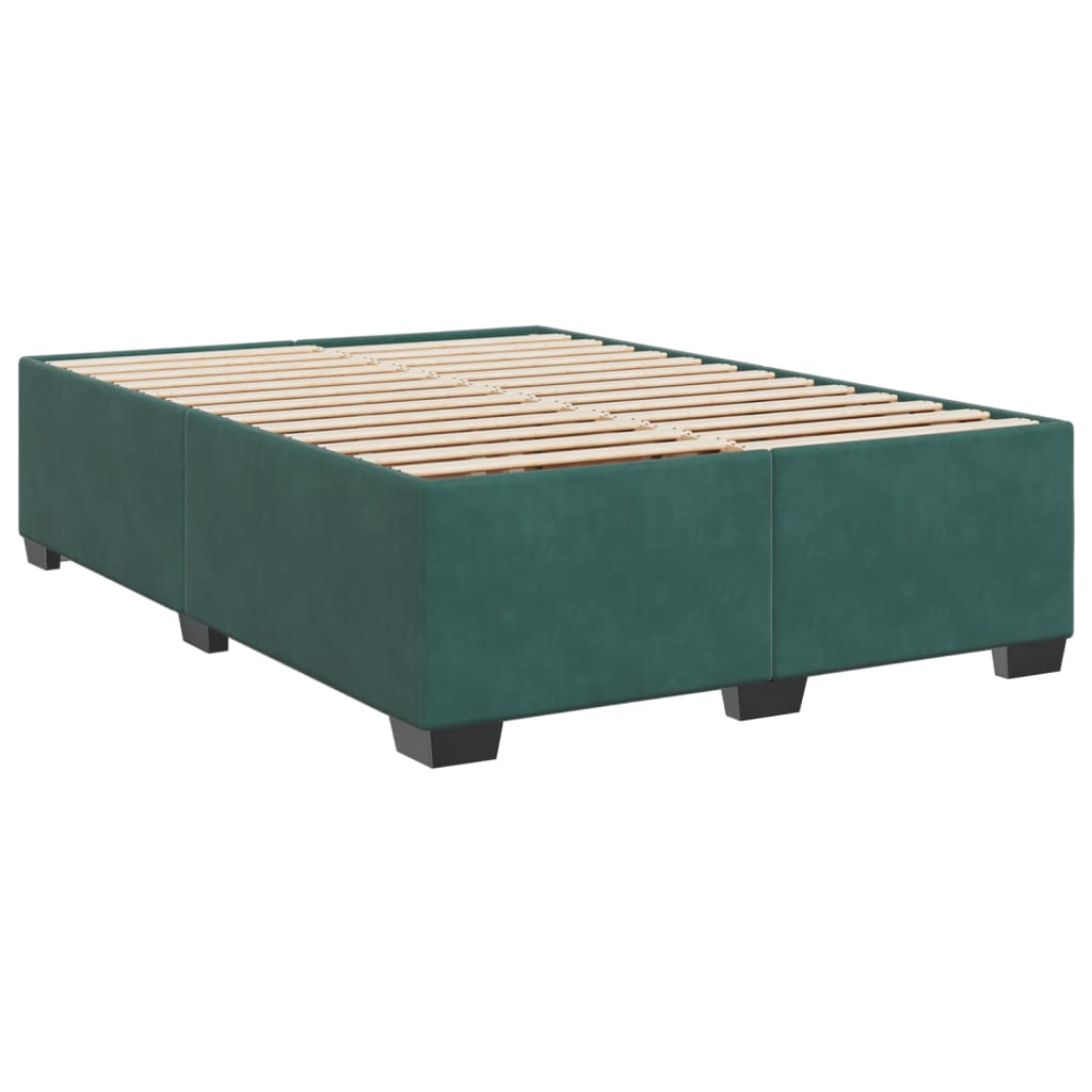 vidaXL Bedframe zonder matras 160x200 cm fluweel donkergroen afbeelding