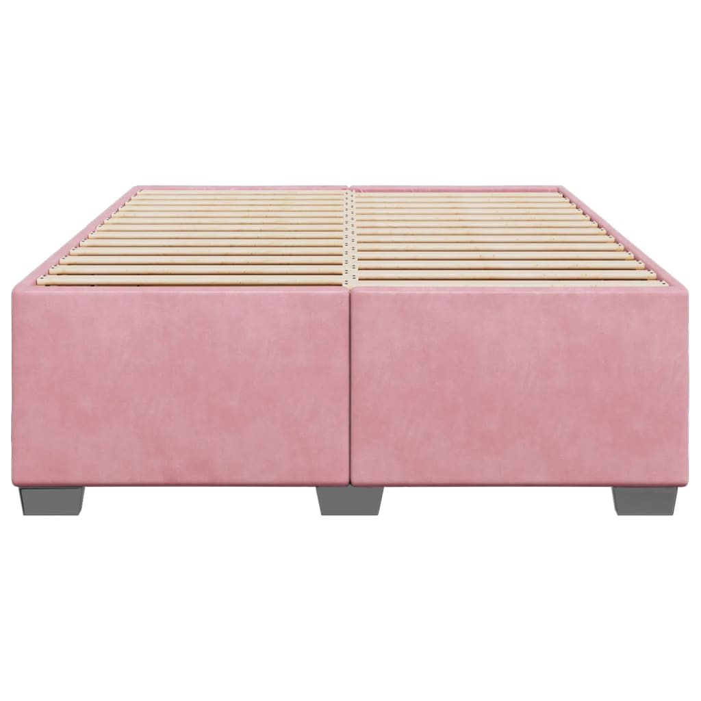 vidaXL Bedframe fluweel roze 160x200 cm, foto 4