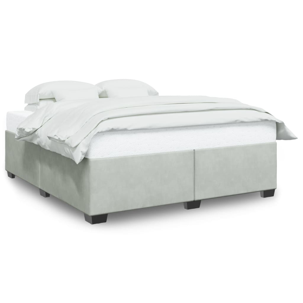 vidaXL Bedframe zonder matras 180x200 cm fluweel lichtgrijs grijs, foto 3