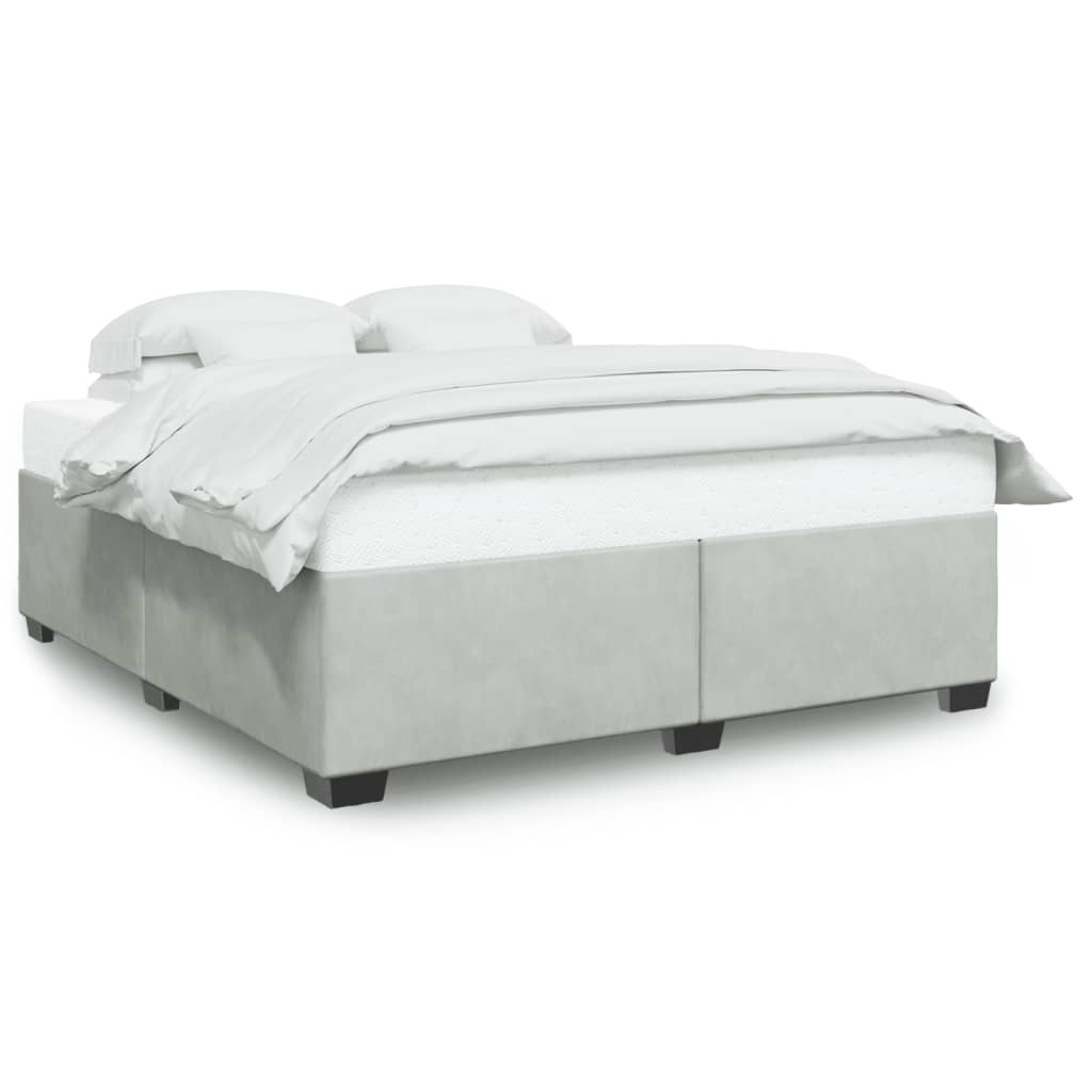 vidaXL Bedframe zonder matras 200x200 cm fluweel lichtgrijs grijs, foto 3