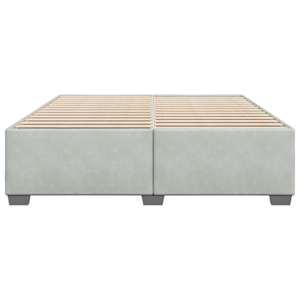Rám postele bez matrace světle šedý 200 x 200 cm samet - obrázek 4