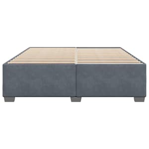 Rám postele bez matrace tmavě šedý 200 x 200 cm samet - obrázek 4