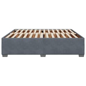 Rám postele bez matrace tmavě šedý 200 x 200 cm samet - obrázek 5