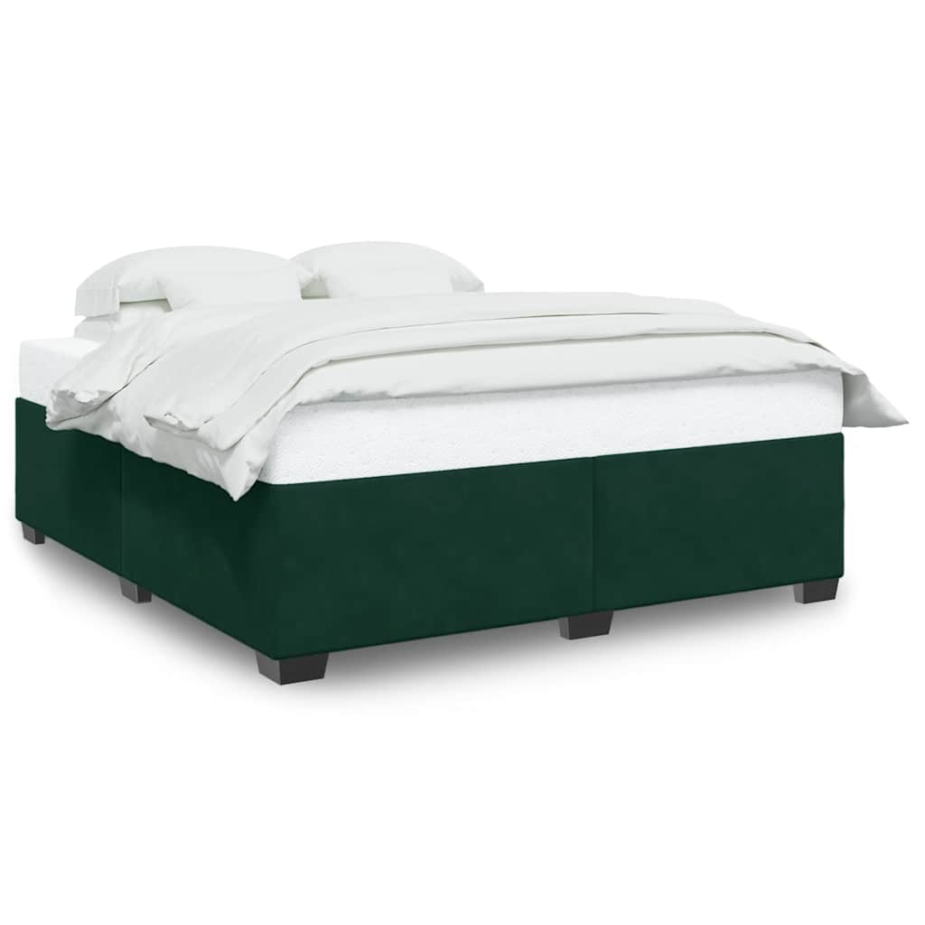 vidaXL Bedframe zonder matras 200x200 cm fluweel donkergroen groen, foto 3