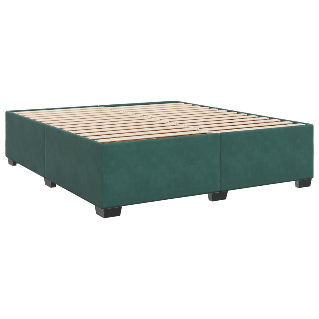 vidaXL Bedframe zonder matras 200x200 cm fluweel donkergroen afbeelding