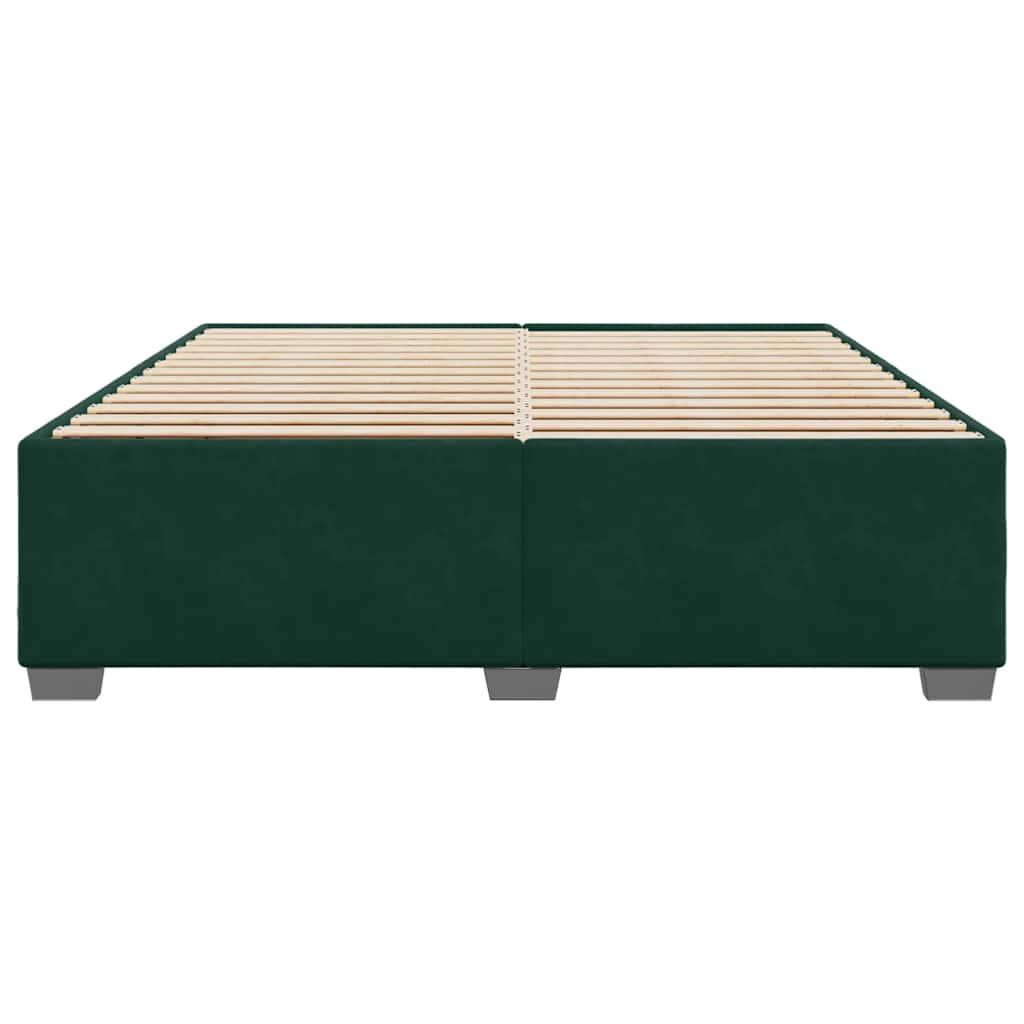 vidaXL Bedframe zonder matras 200x200 cm fluweel donkergroen groen, foto 4
