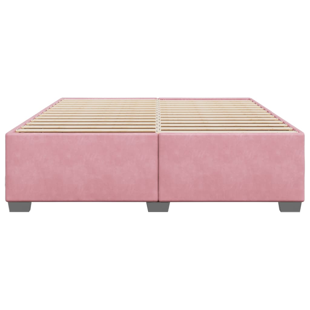 vidaXL Bedframe fluweel roze 200x200 cm, foto 4