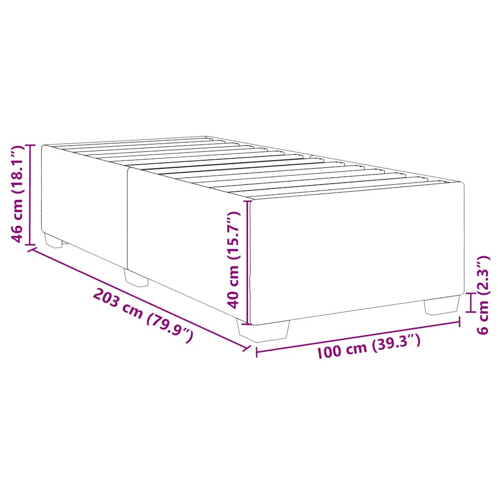 Bed Frame without Mattress Upholstered Platform Base Bedroom Velvet vidaXL - Picture 40 of 45