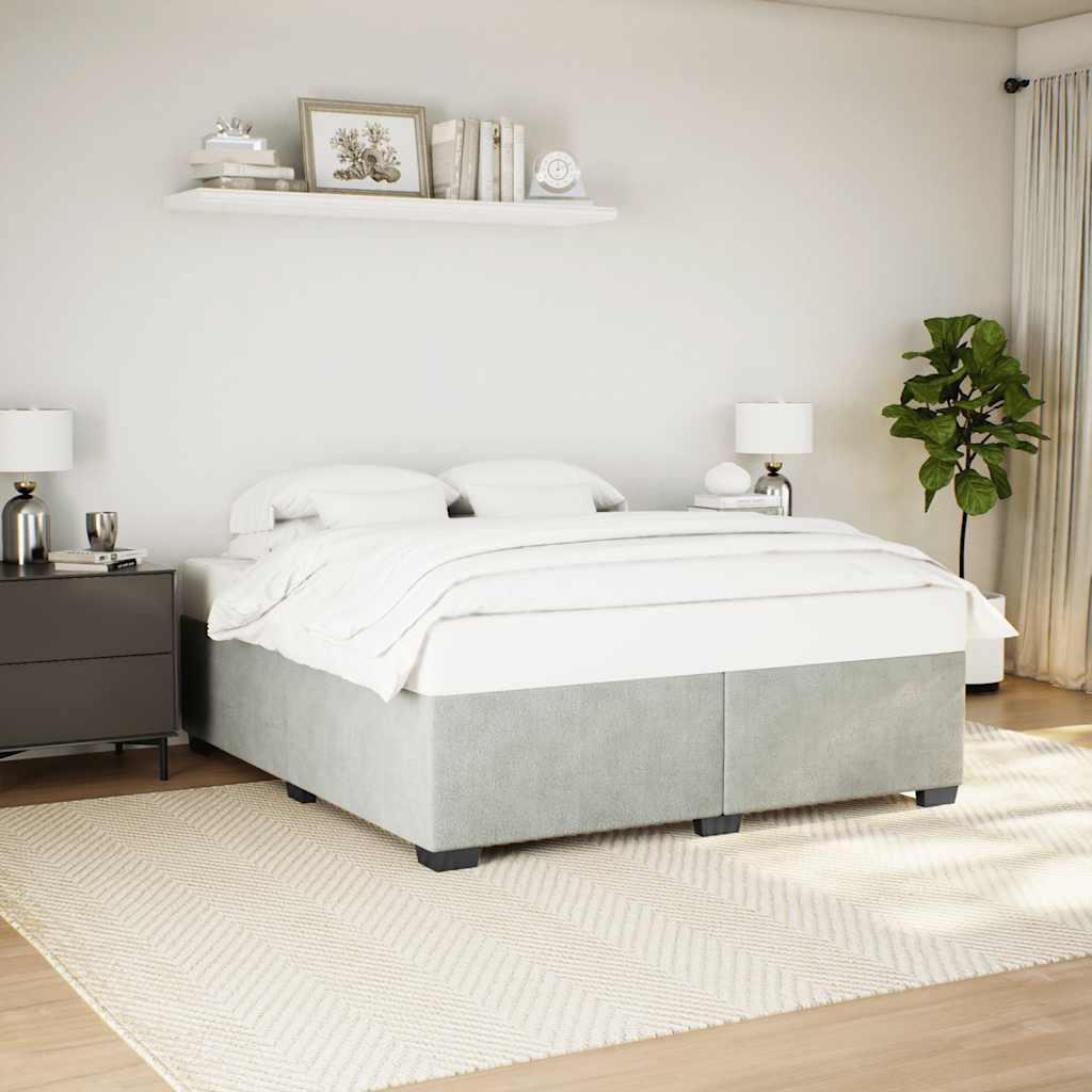 Bed Frame without Mattress Upholstered Platform Base Bedroom Velvet vidaXL - Picture 10 of 45