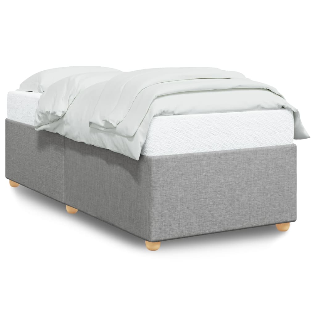 vidaXL Bedframe zonder matras 100x200 cm stof lichtgrijs grijs, foto 3