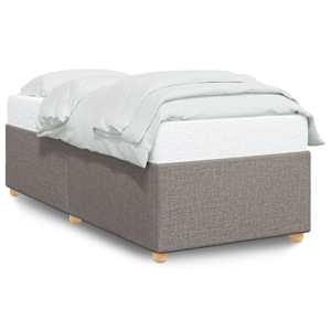 Rám postele bez matrace taupe 100 x 200 cm textil - obrázek 2