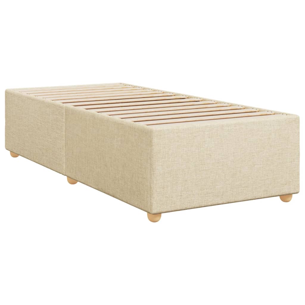 vidaXL Bedframe zonder matras 100x200 cm stof crèmekleurig afbeelding