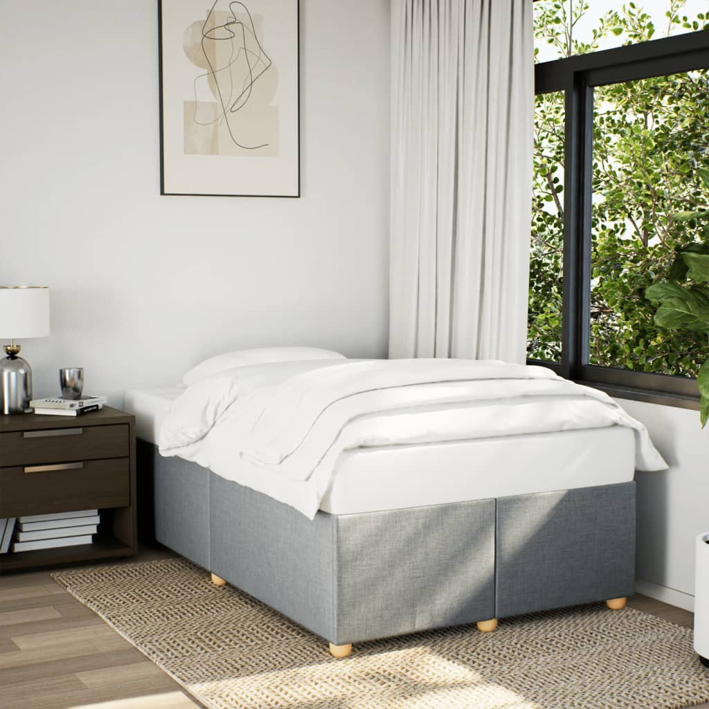 vidaXL Bedframe zonder matras 120x190 cm stof lichtgrijs grijs, foto 2