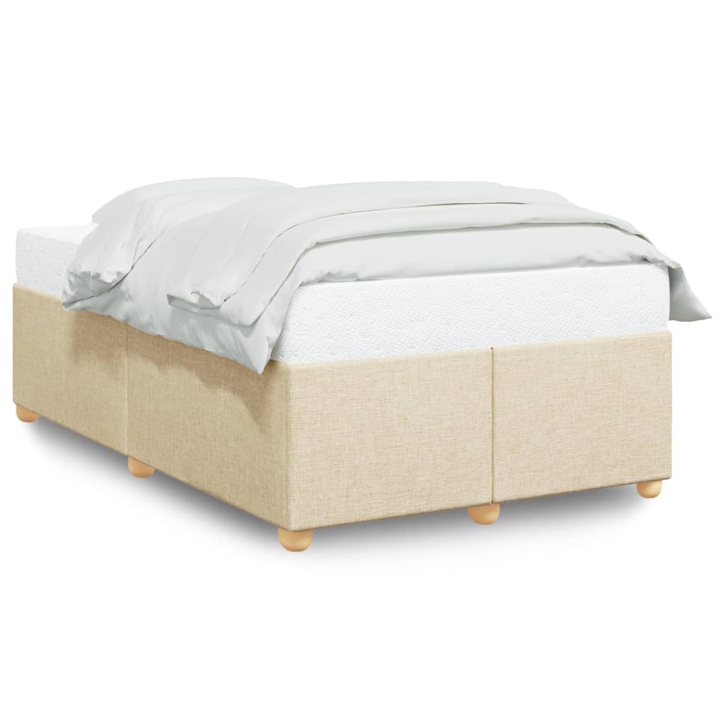 vidaXL Bedframe zonder matras 120x200 cm stof crèmekleurig, foto 3