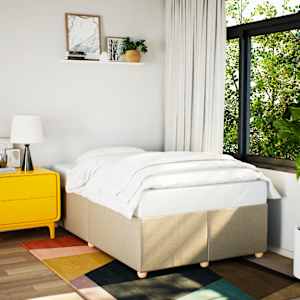 Posteljni okvir brez vzmetnice krem 120x200 cm blago