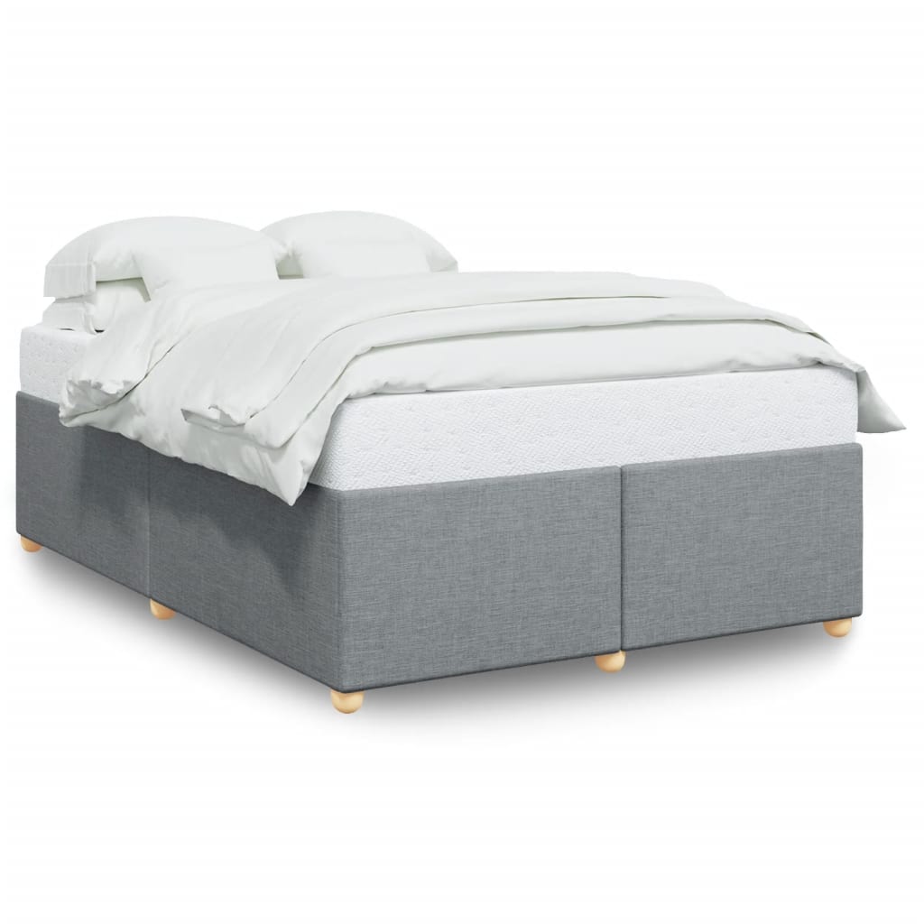 vidaXL Bedframe zonder matras stof lichtgrijs 140x190 cm grijs, foto 3