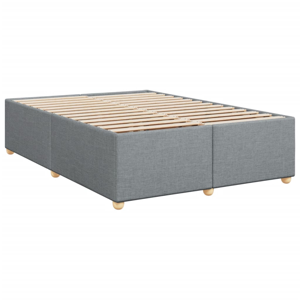 vidaXL Bedframe zonder matras stof lichtgrijs 140x190 cm afbeelding