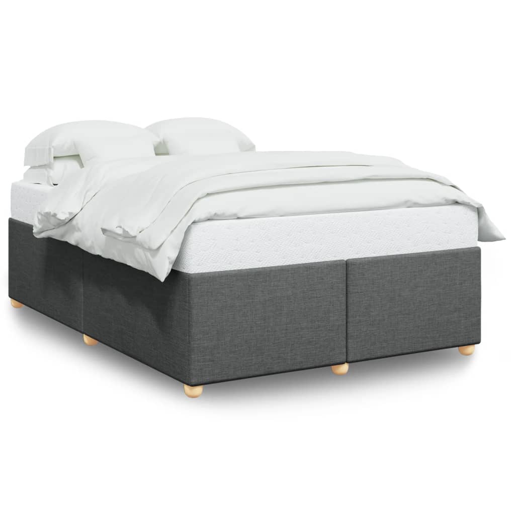 vidaXL Bedframe zonder matras stof donkergrijs 140x190 cm grijs, foto 3