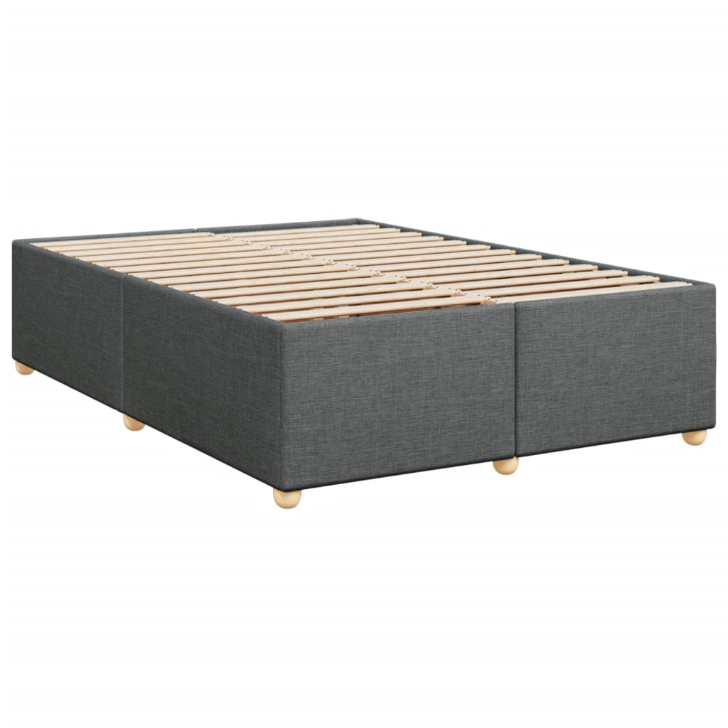 vidaXL Bedframe zonder matras stof donkergrijs 140x190 cm afbeelding