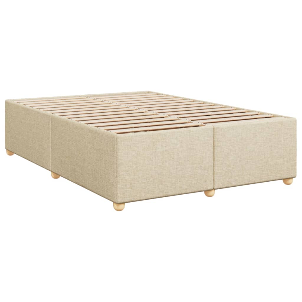 vidaXL Bedframe zonder matras stof crèmekleurig 140x190 cm, foto 2